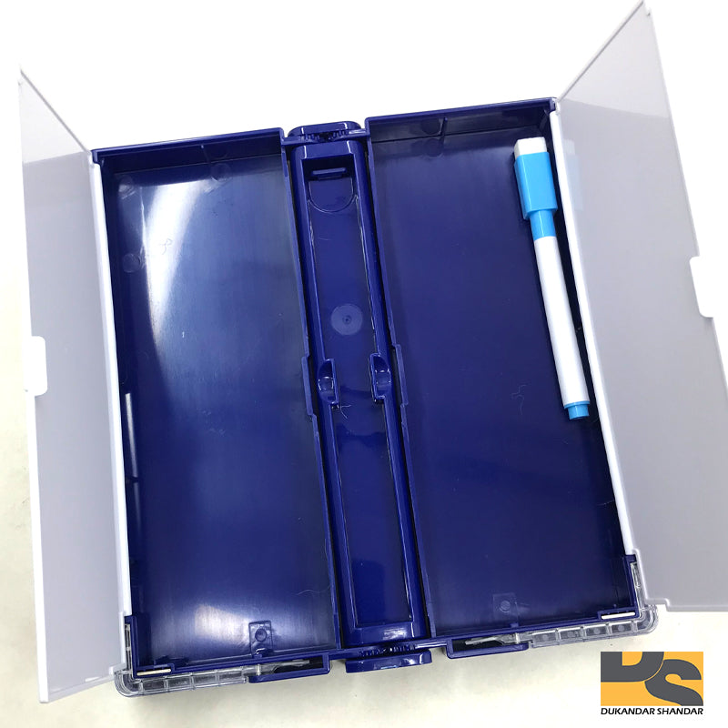Premium Quality Pencil case Plastic body whiteboard inside with marker combo book holder stand