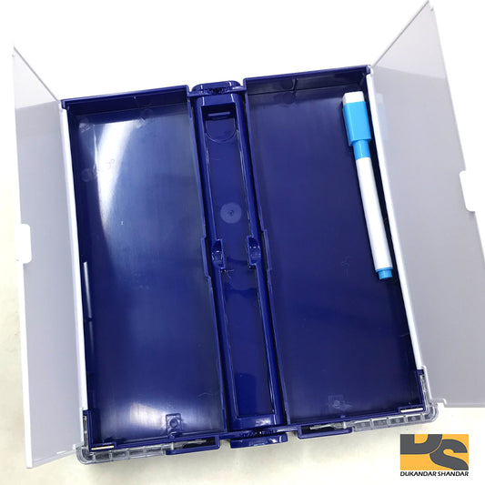 Premium Quality Pencil case Plastic body whiteboard inside with marker combo book holder stand