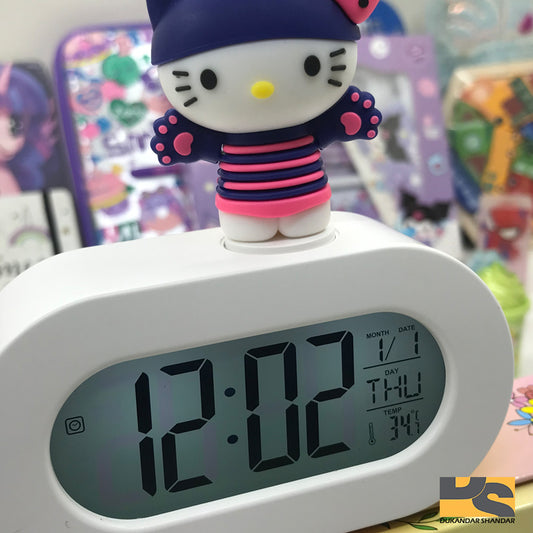 Premium Quality Hello Kitty alarm clock temp display Digital Clock cute clock with LED light