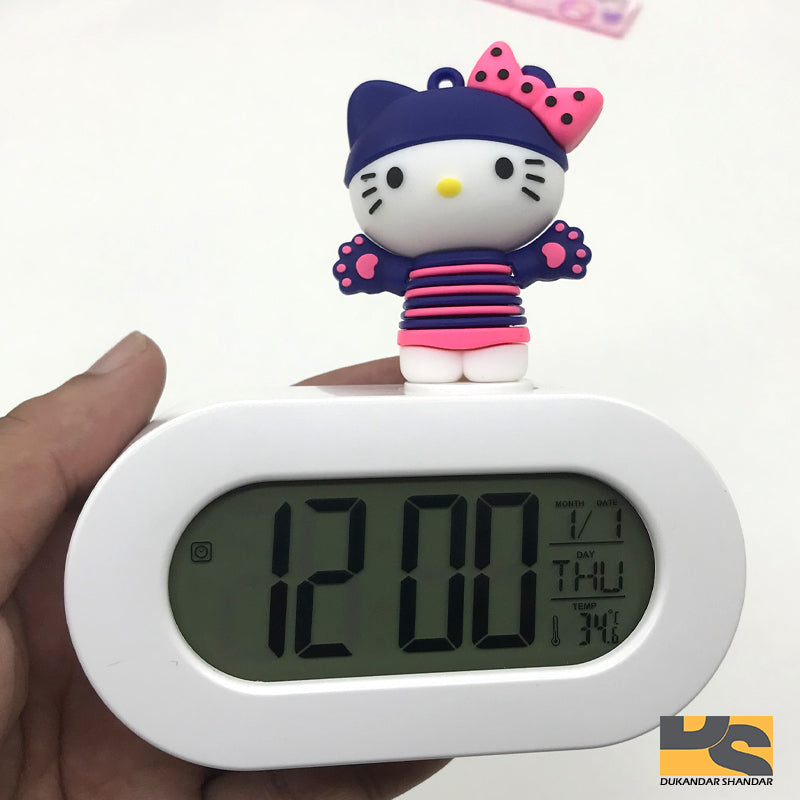 Premium Quality Hello Kitty alarm clock temp display Digital Clock cute clock with LED light
