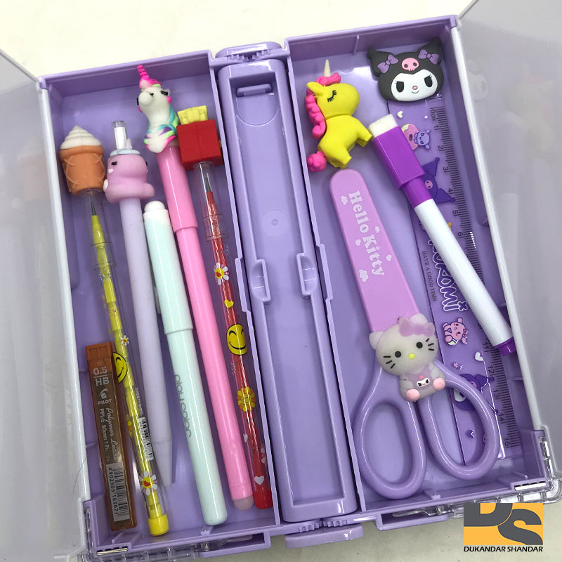 Premium Quality Pencil case Plastic body whiteboard inside with marker combo book holder stand